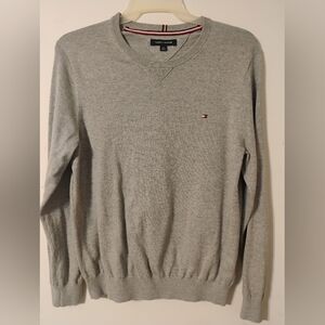 Tommy Hilfiger Men's Grey Long Sleeve Crew Neck Sweater/Pullover Large